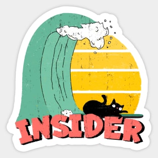 Insider Funny surfer cat Sticker